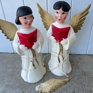 BECO Blow Mold Christmas Carolers Ange 60’s Vintage